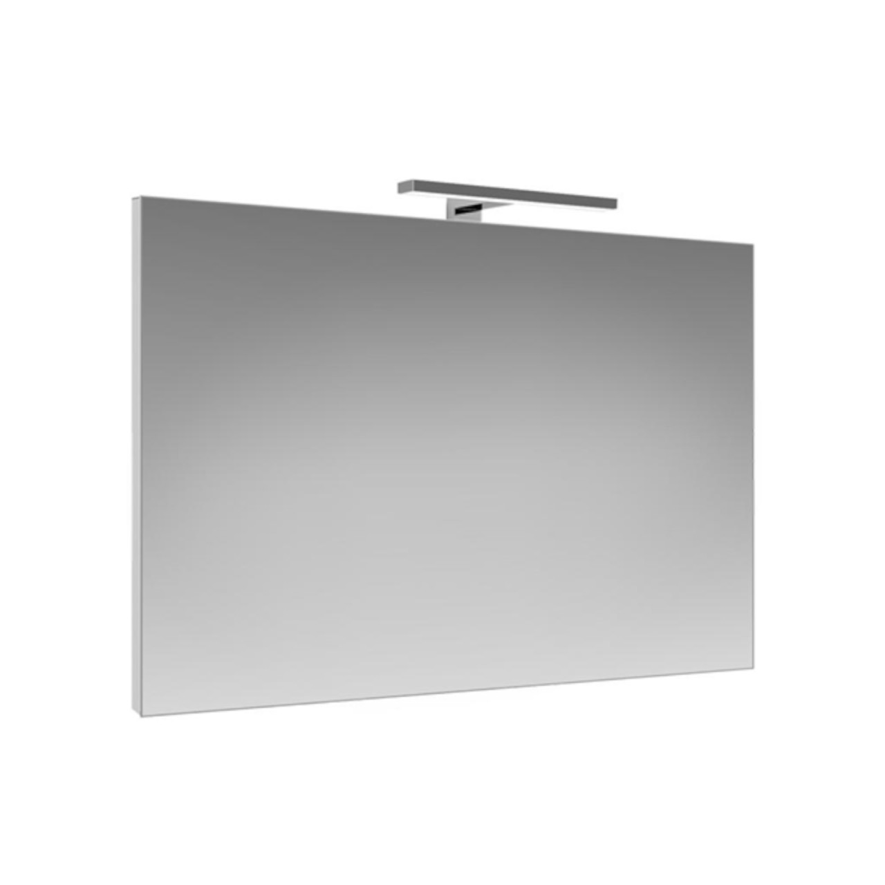 Specchio bagno 70x100 cm cornice in alluminio spazzolato e lampada led 60 cm luce fredda