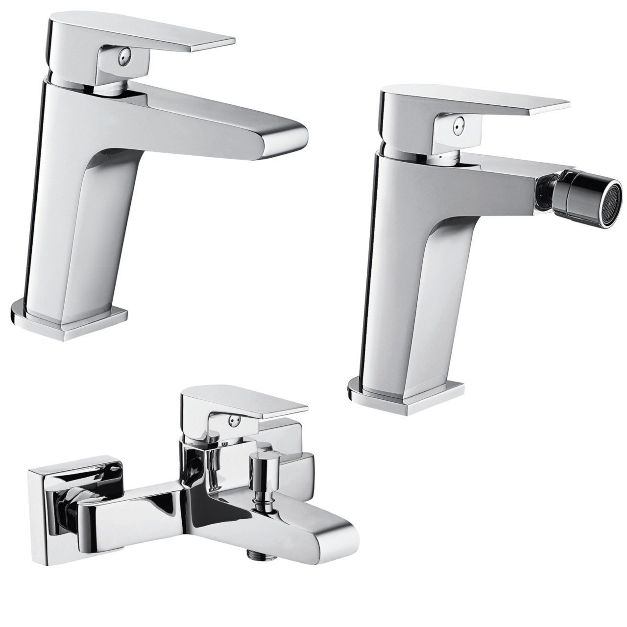 Set miscelatori bagno quaranta aria lavabo bidet ed esterno vasca con duplex cromo