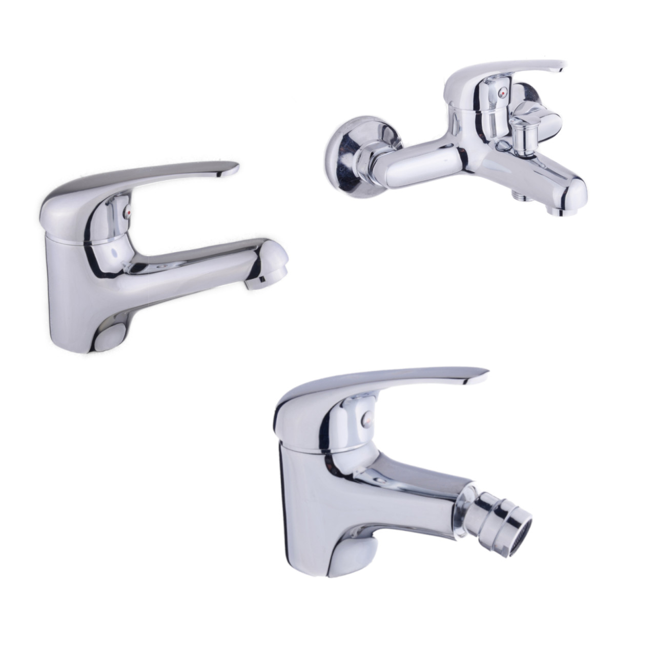 Miscelatore lavabo bidet e esterno vasca cromo scarico click clack