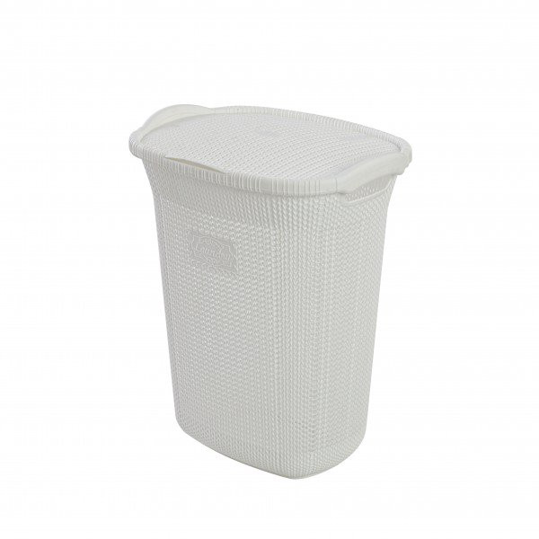 Porta biancheria in plastica bianco 65 lt