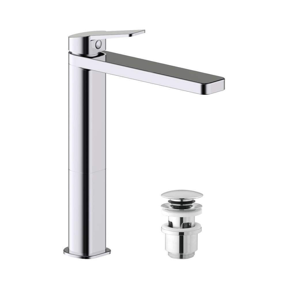 Miscelatore lavabo alto quaranta habibi scarico click clack cromo