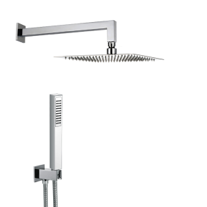 RondÃ² Quadro Q30 - Kit doccia in acciaio inox cromato con soffione 30x30 cm