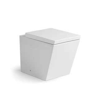 Vaso filomuro quadrato con copriwc avvolgente soft close sgancio rapido | quadra