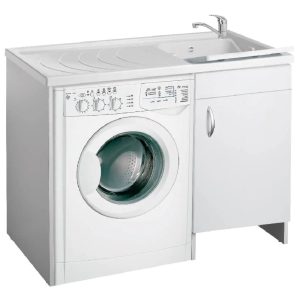 Euroceramica - Coprilavatrice Eco 109x60 cm Bianco Lucido con Vasca a Destra