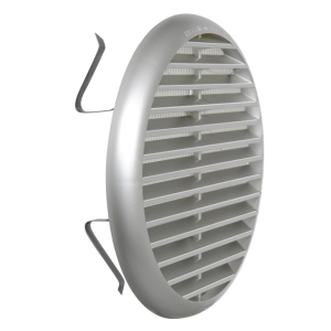 Griglia aereazione foro da 100 a 125 mm universale in abs cromo con molla e rete