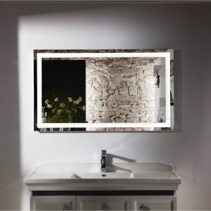 Euroceramica - Sansa - Specchio retroilluminato 60x80 cm - Profilo in alluminio - Luce fredda 6000 k