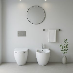 Euroceramica - Croma - Sanitari filomuro scarico traslato senza brida