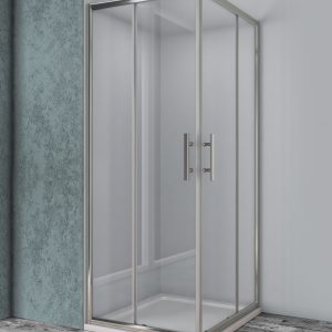 Box doccia 80x80 cm apertura angolare con cristallo trasparente da 6 mm