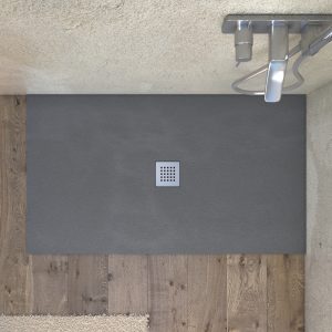 Euroceramica - Piatto Doccia 70x100 cm Antracite in Mineral Marmo