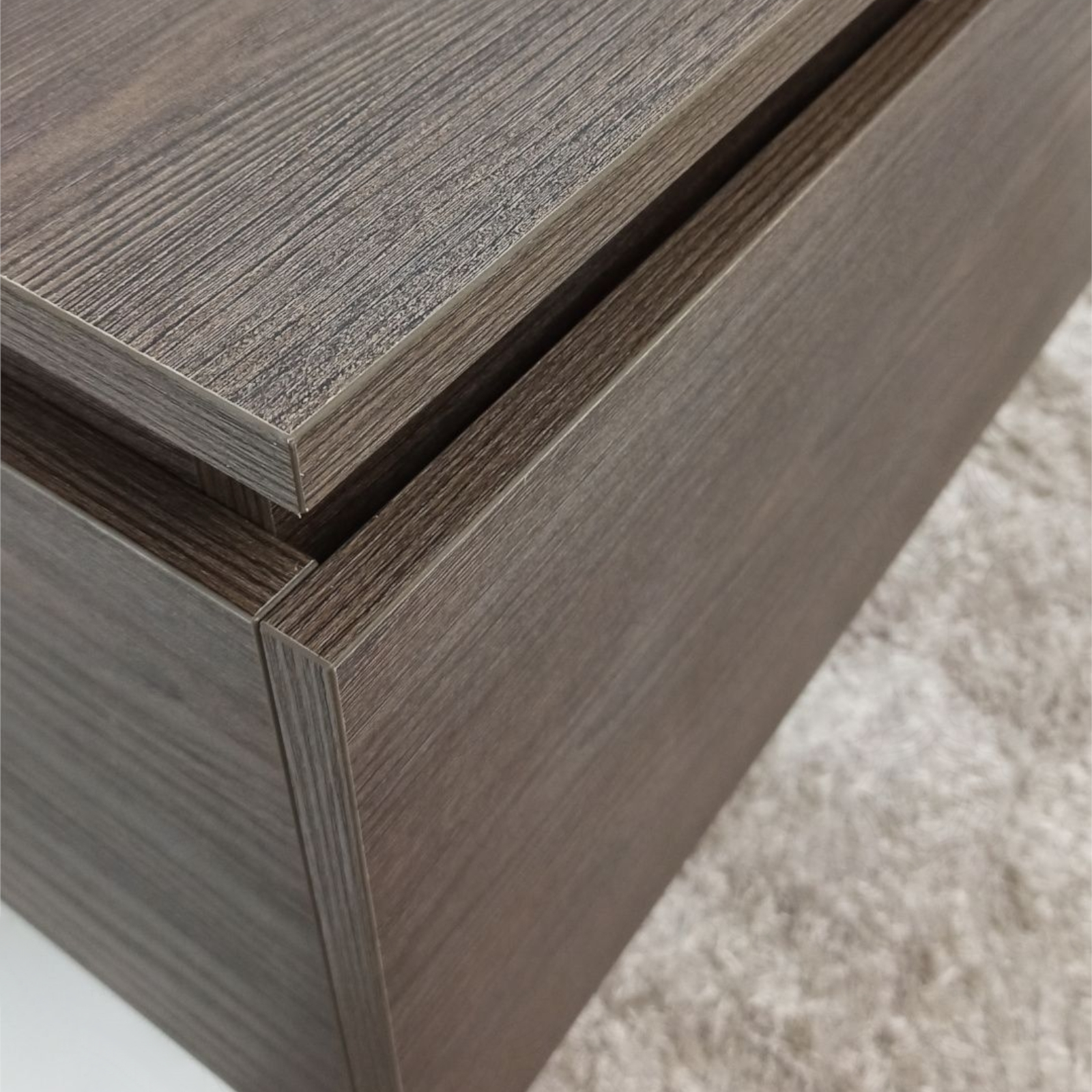 Mobile bagno da 100 cm rovere scuro con doppio cassettone e specchio