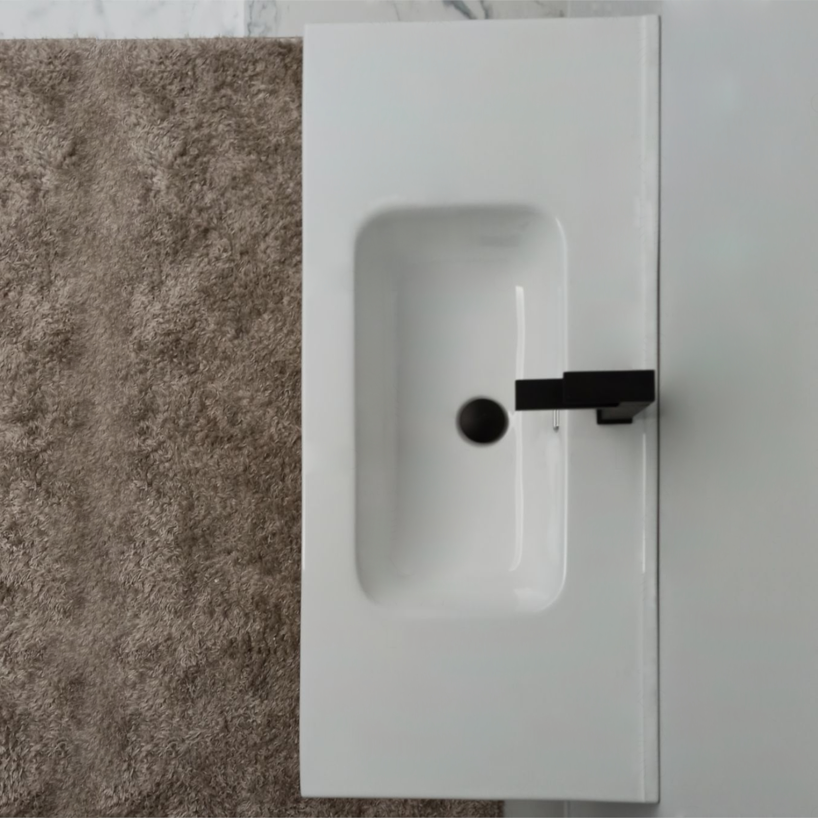 Mobile bagno da 100 cm rovere bianco con doppio cassettone e specchio