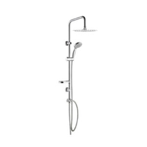 Colonna doccia nature quadra in acciaio inox con soffione da 20 cm e doccetta