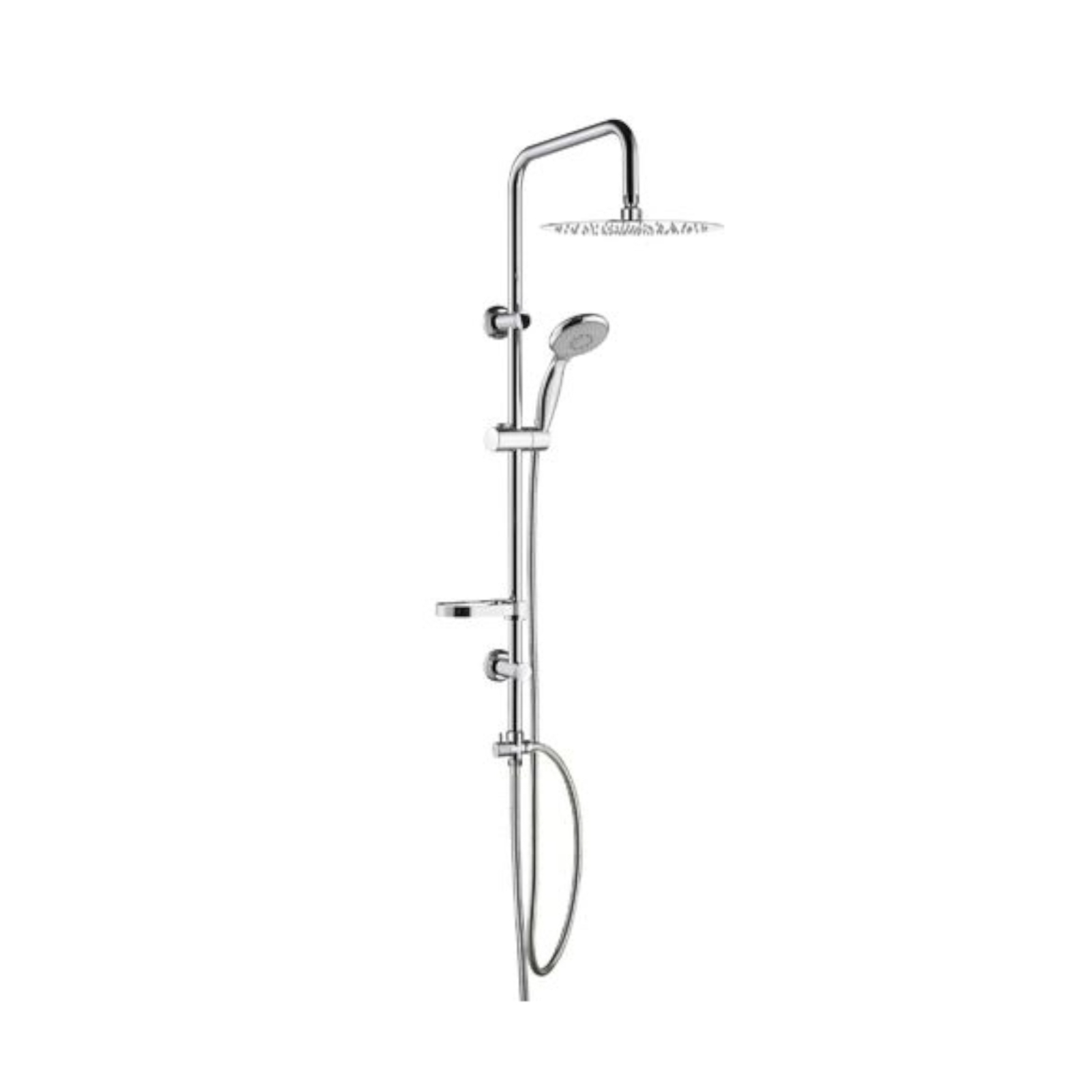 Colonna doccia nature quadra in acciaio inox con soffione da 20 cm e doccetta